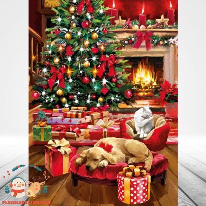 Karácsony a kandalló mellett puzzle 1000 db – Clementoni 39580, a kép