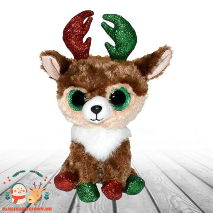 Ty Beanie Boos: Kinley, a karácsonyi, csillogó szemű plüss szarvas (15 cm)