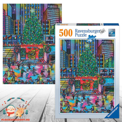 Rockefeller Karácsony puzzle képe és doboza, 500 db-os (Ravensburger 16424)